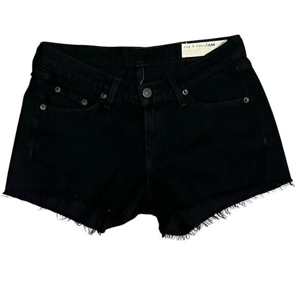 Rag & Bone frayed Cut off Shorts Black Size 25 - Picture 4 of 8